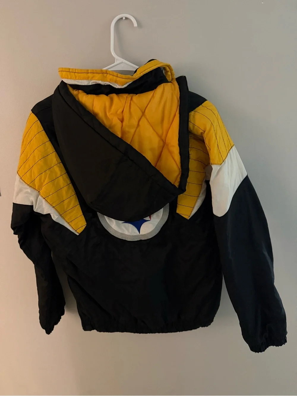 STARTER Black & Gold Steelers Pullover Puffer Jacket with Hood